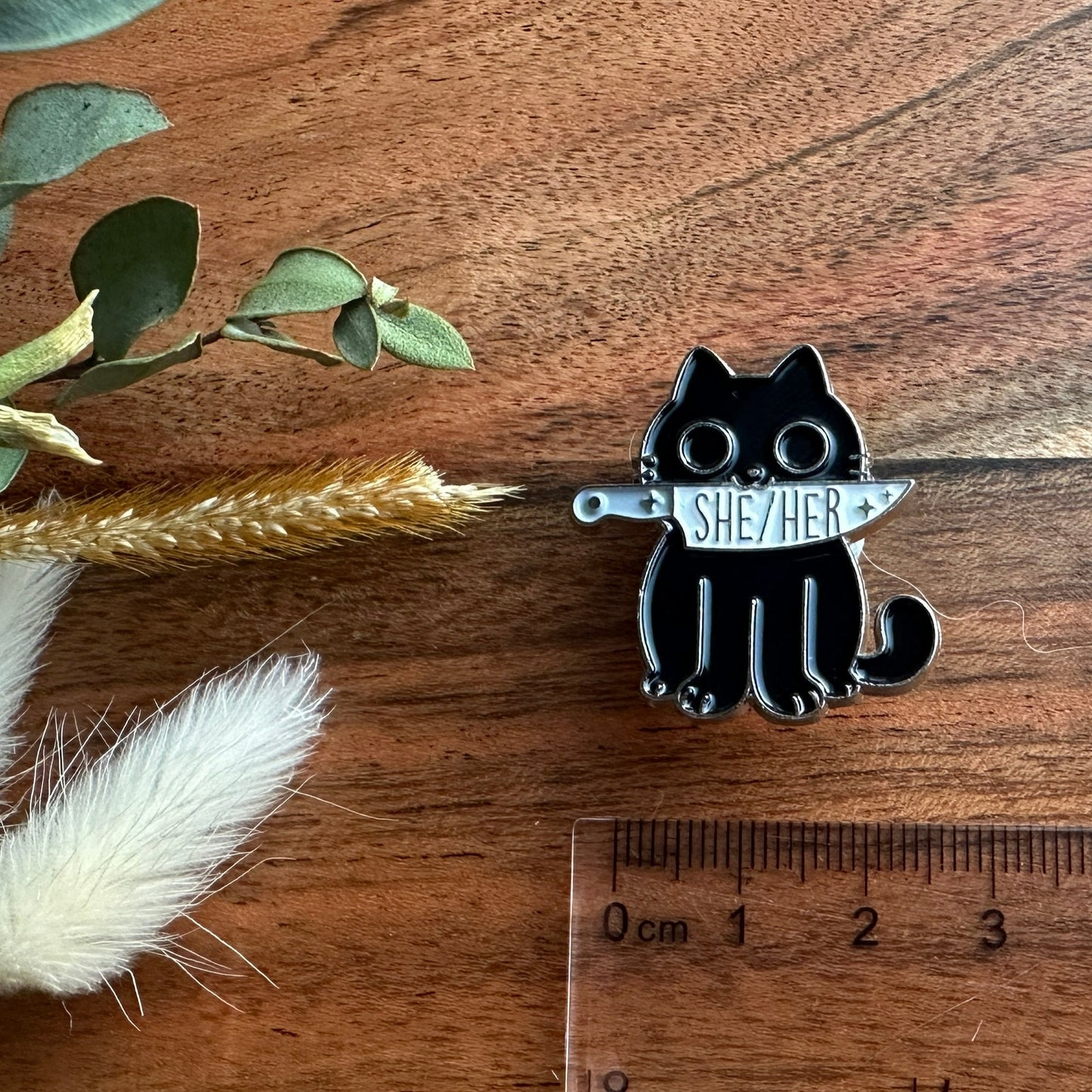 Pride Pin - Pronoun Pin - Cat - SHE/HER