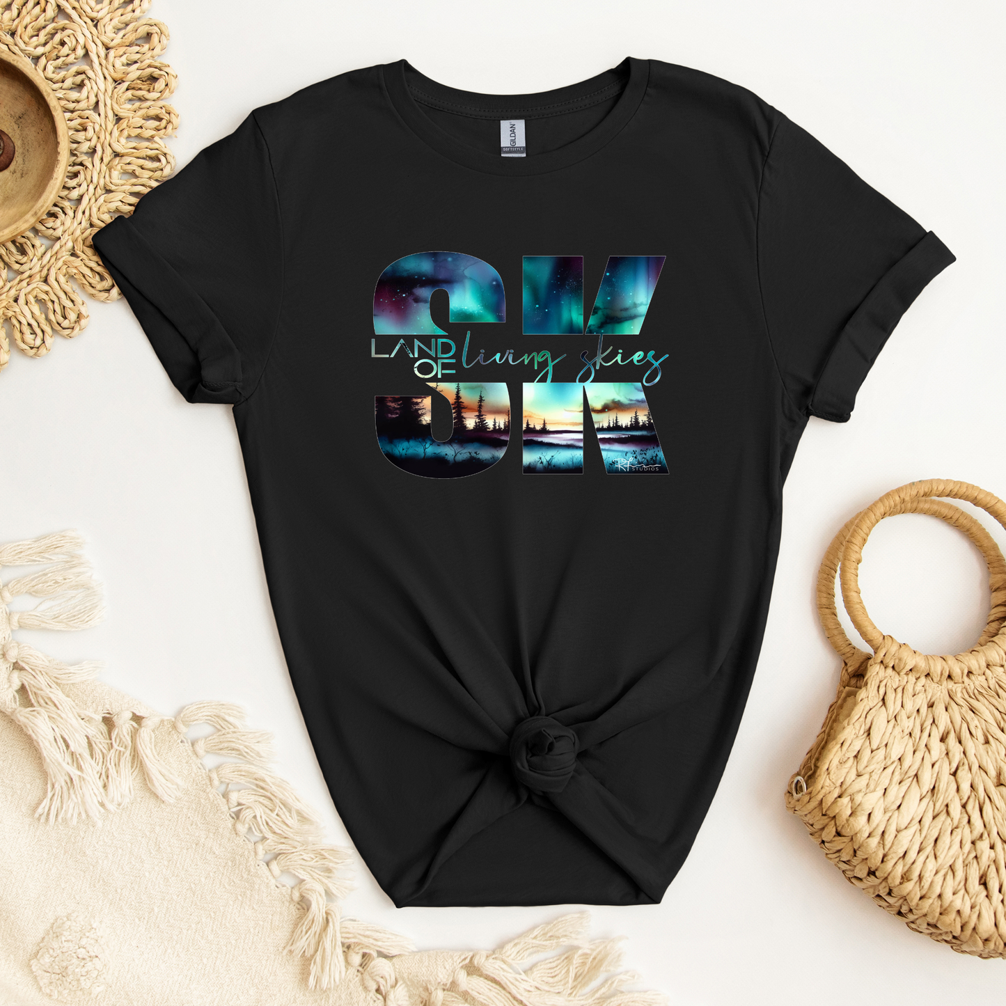 The Vault Collection - Northern Lights on Black - T-shirt, Sweatshirt and Hoodie