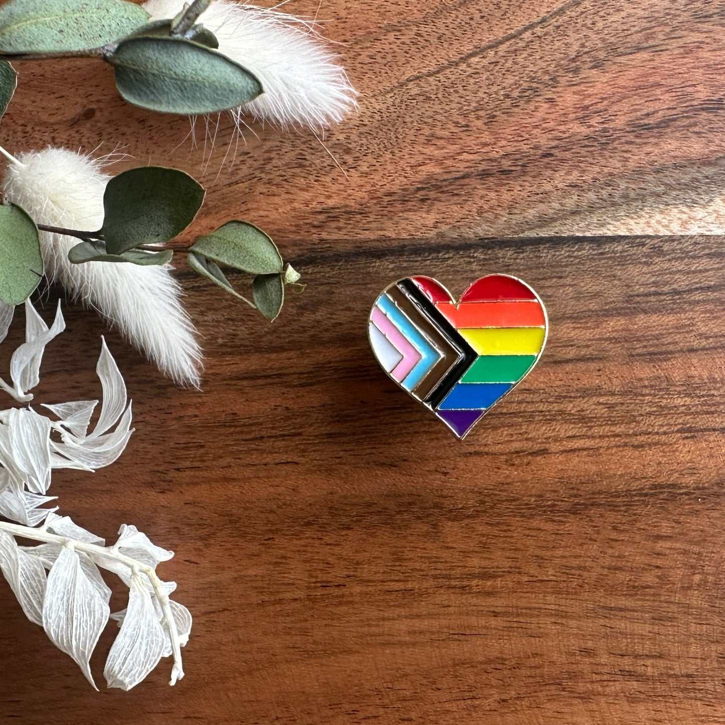Pride Pin - Pride Flag - Heart ++ Flag
