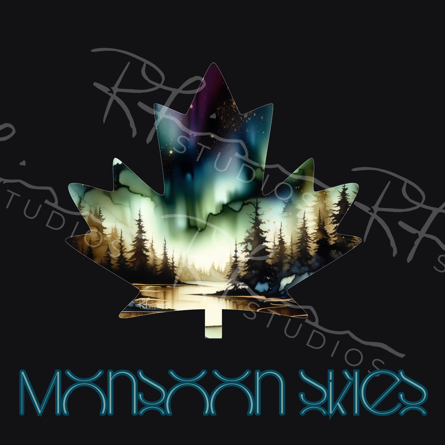 Canada Maple Leaf - "Monsoon Skies" Painting - Apparel