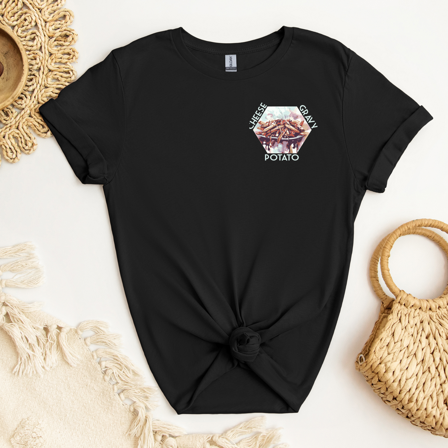 Poutine Love Collection - Adult T Shirt - LEFT CHEST