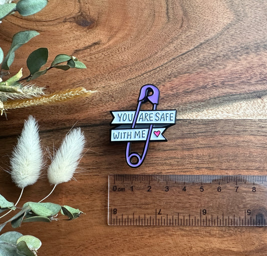 Pride Pin - You Are Safe With Me Safety Pin