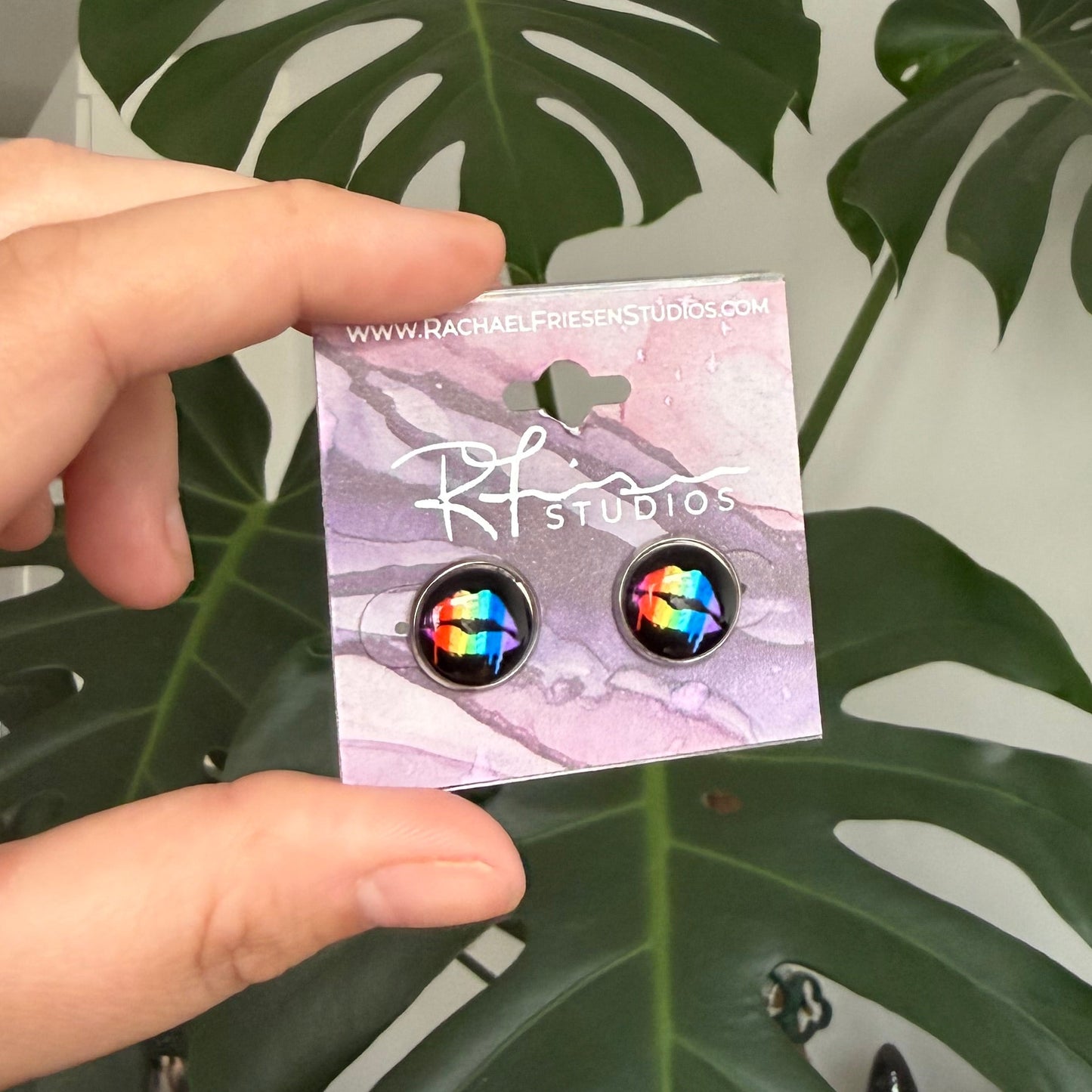 Pride Earrings - Rainbow Lips