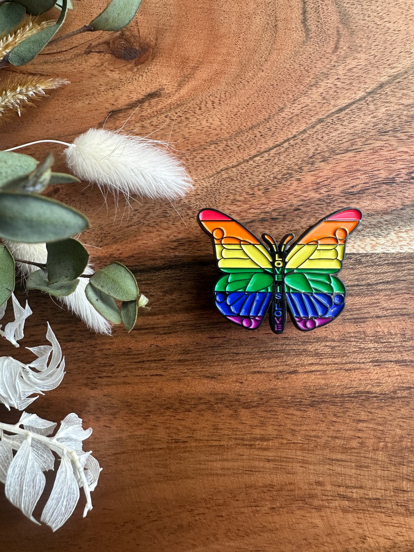 Pride Pin - Pride Flag - Butterfly - Love is Love