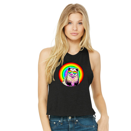 Adult Unisex "Cropped" Tank Top - O'Possum McSaussum - Pride Preorder