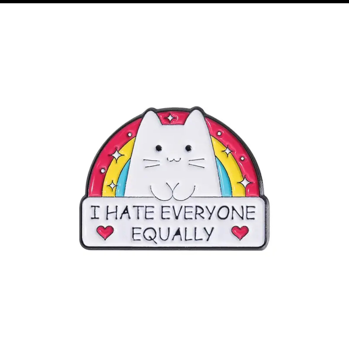 Pride Pin - I Hate Everyone Equally Cat