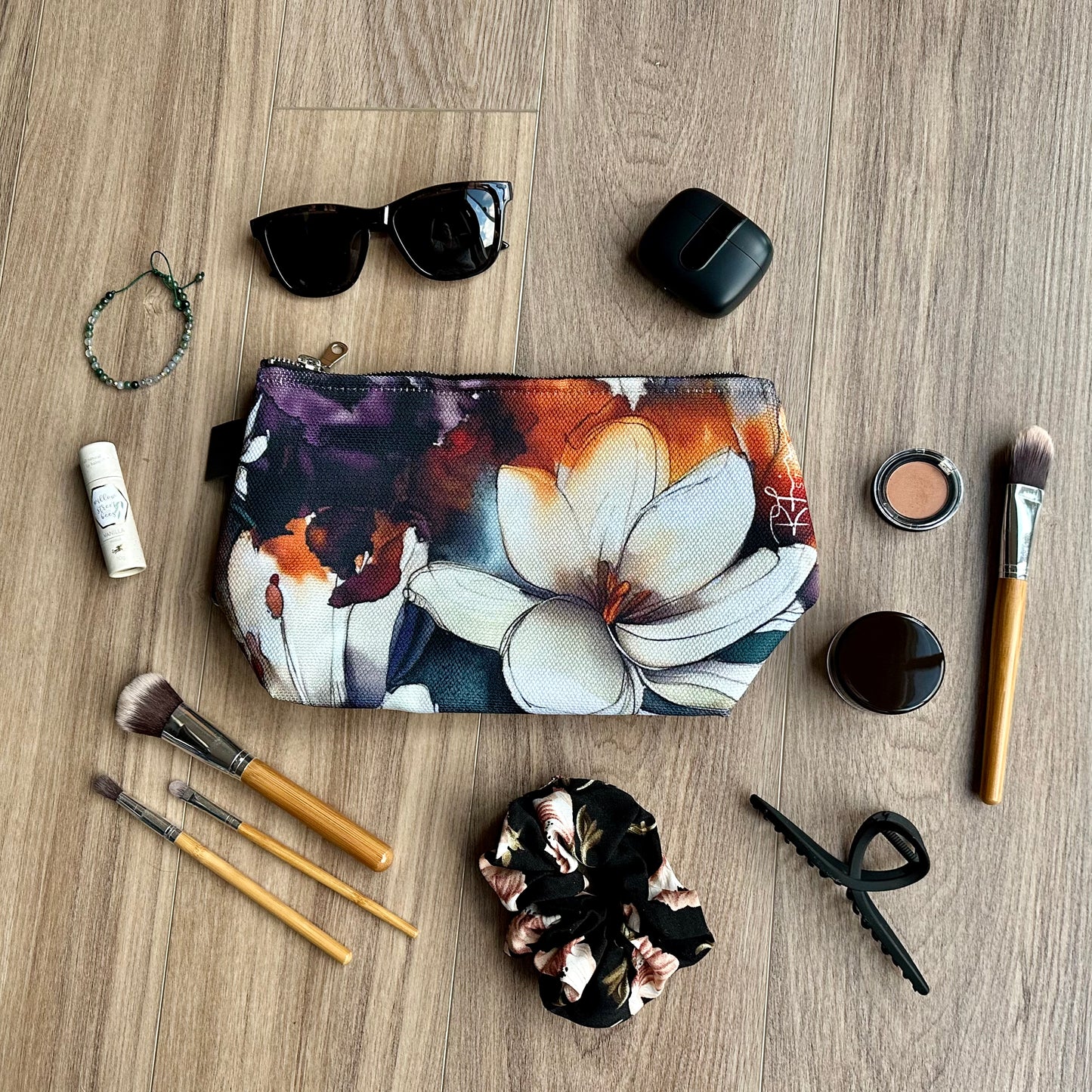 Beauty Bag - 10" and 12" - Orange You Glad I Didn't Say Floral