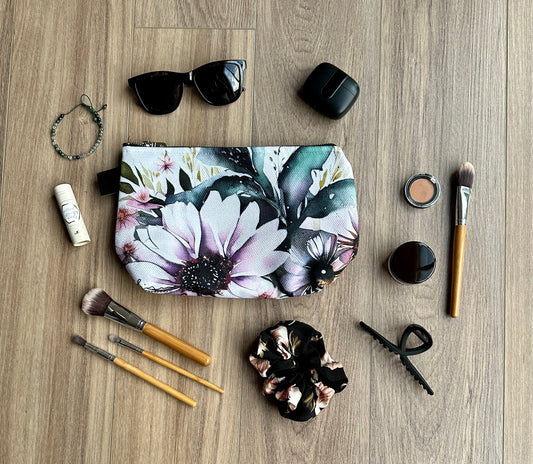 Beauty Bag - 10" and 12" - Lavender Daisy Dreams