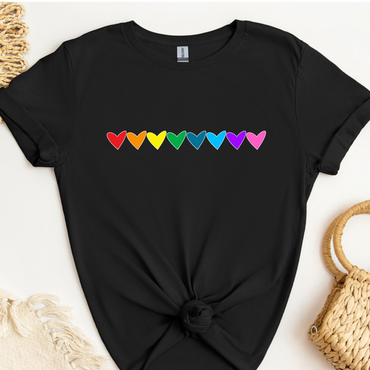 Adult T-Shirt - Bright Hearts - Pride Preorder