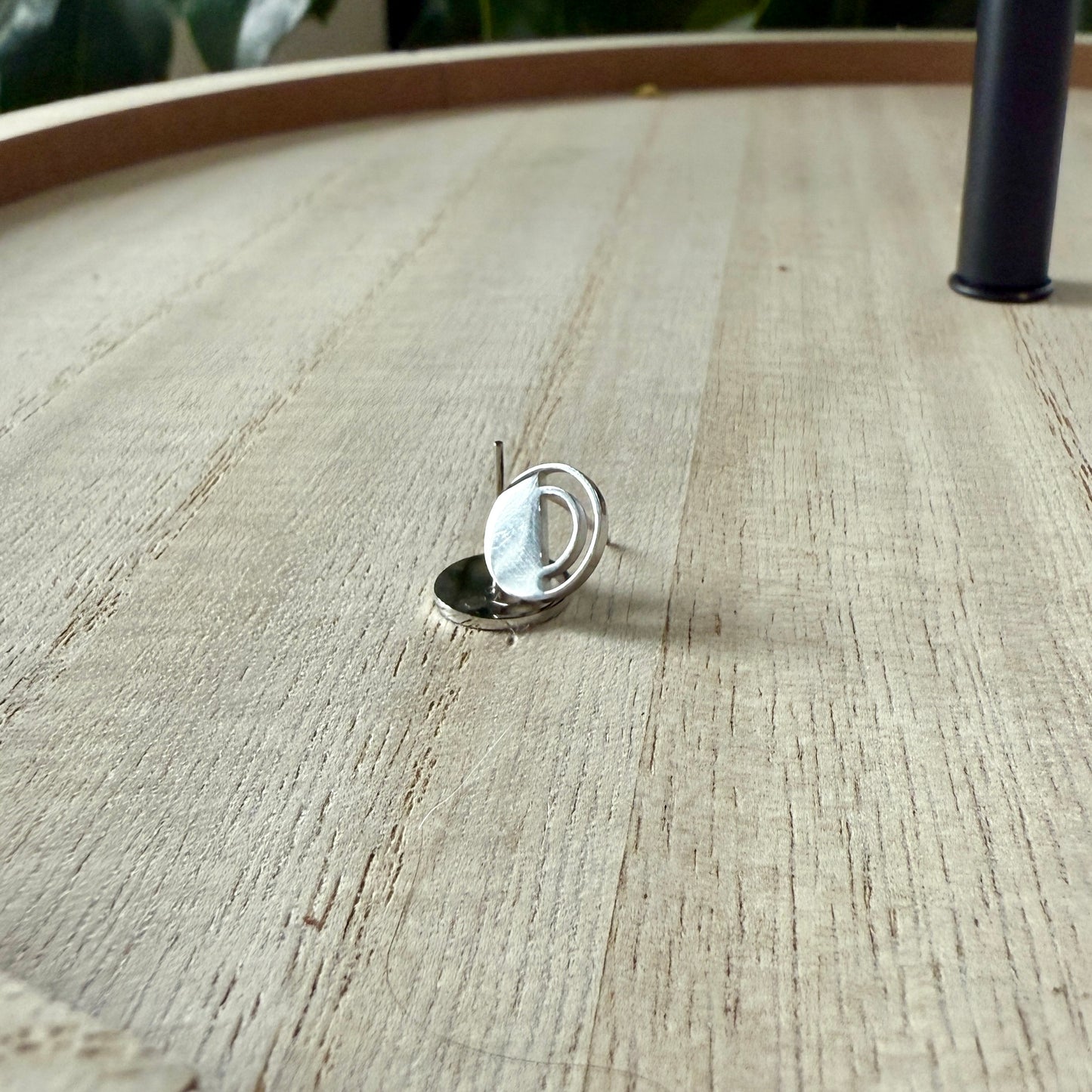 Half+Half Double Circle 10mm Stud Earrings - Hypoallergenic Surgical Stainless Steel