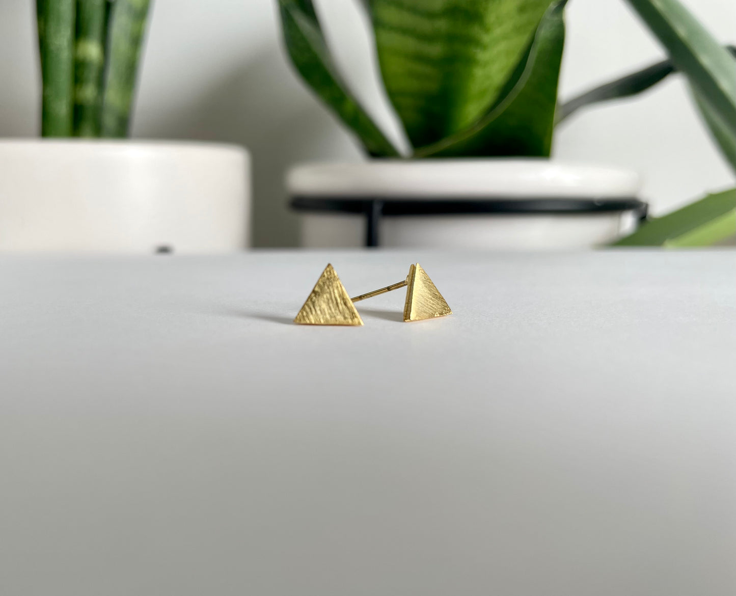 Solid Triangle 8mm Stud Earrings - Hypoallergenic Surgical Stainless Steel