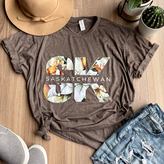 The Vault Collection - Brown Heather T-shirt - SK Saskatchewan
