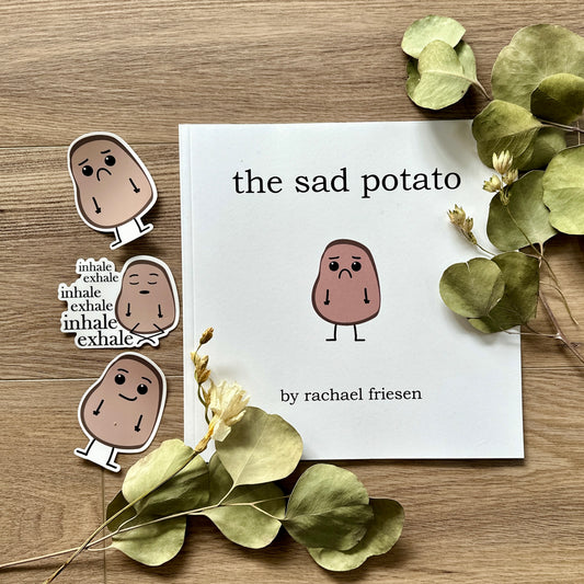 A photo of the sad as potato book