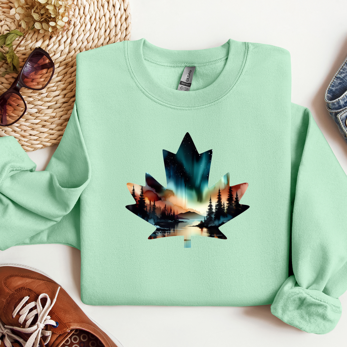Canada Maple Leaf - "Sienna Glow" Painting - Apparel