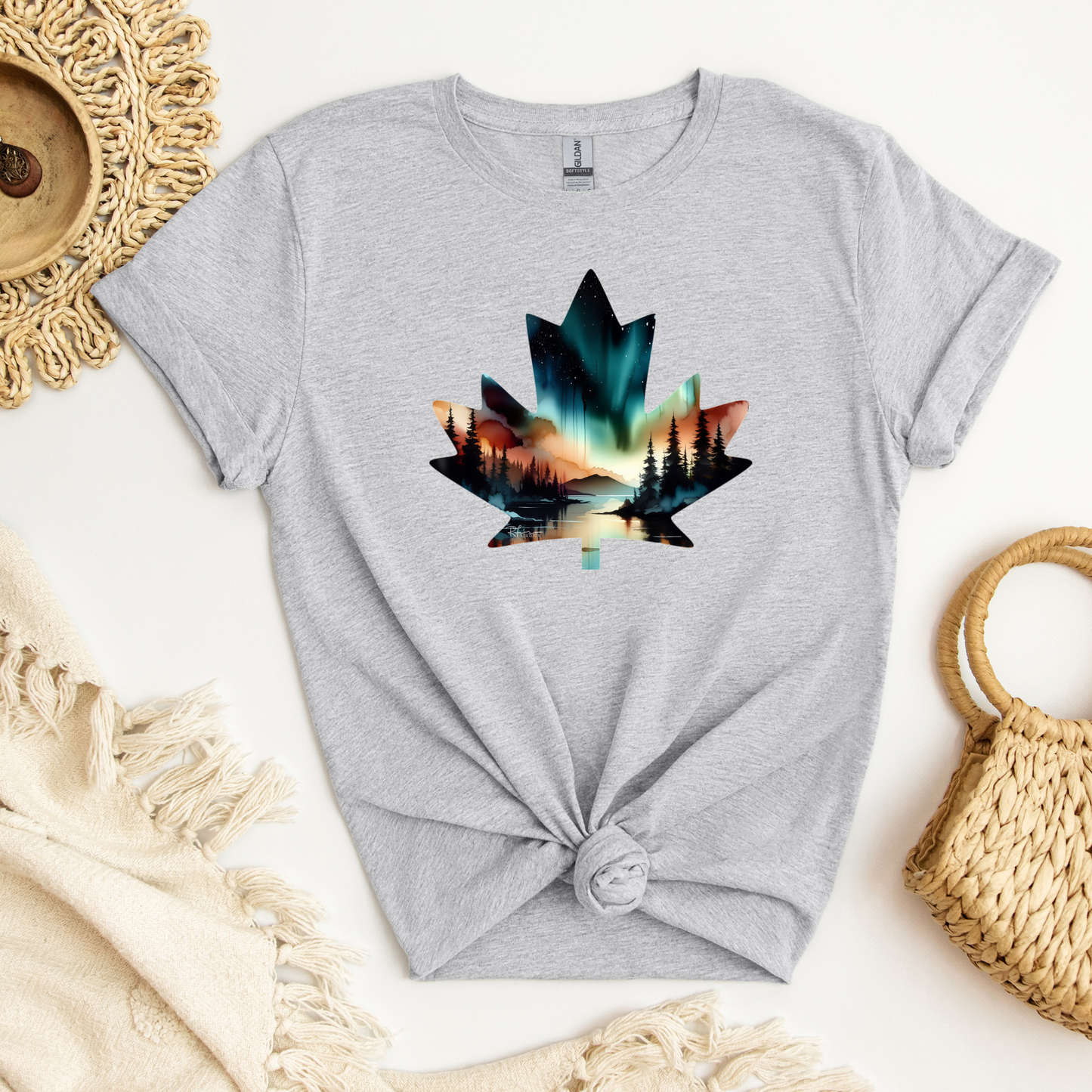 Canada Maple Leaf - "Sienna Glow" Painting - Apparel