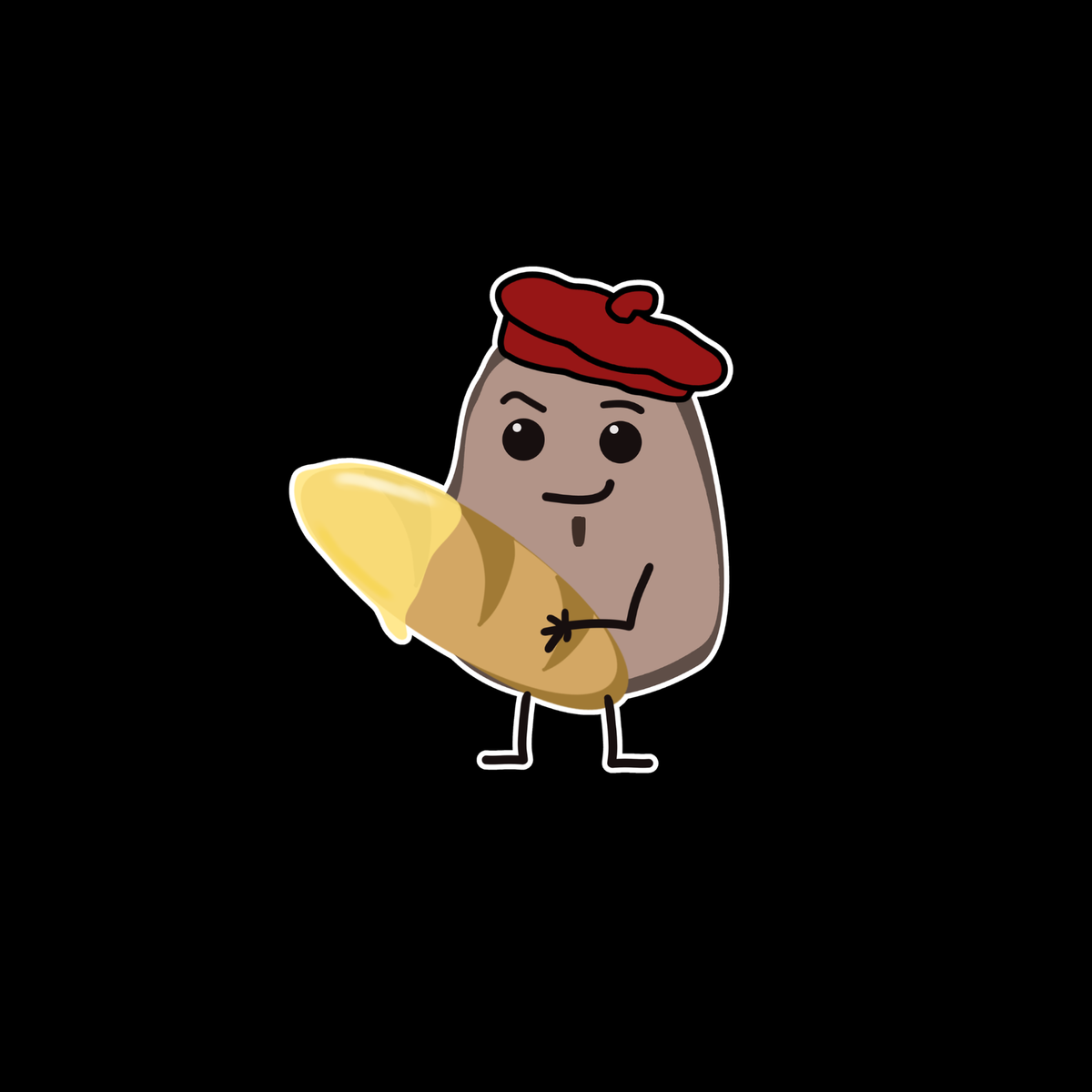Francois Frites - with Baguette - Sticker