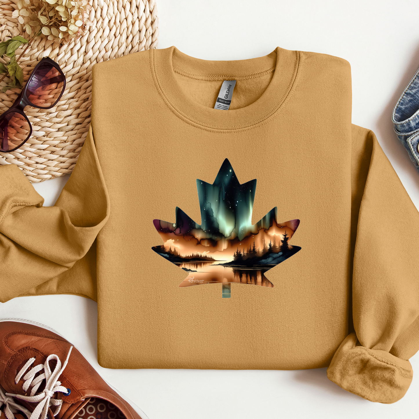 Canada Maple Leaf - "Copperwood" Painting - Apparel