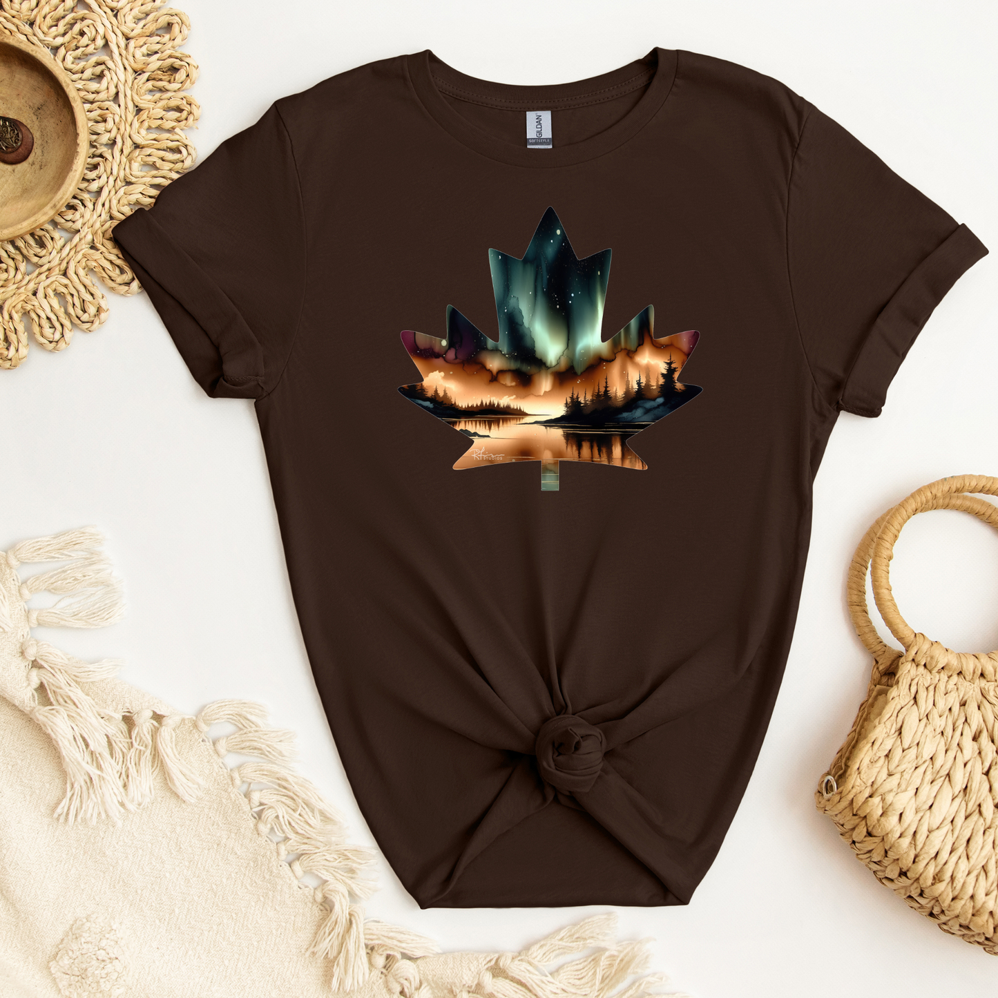 Canada Maple Leaf - "Copperwood" Painting - Apparel