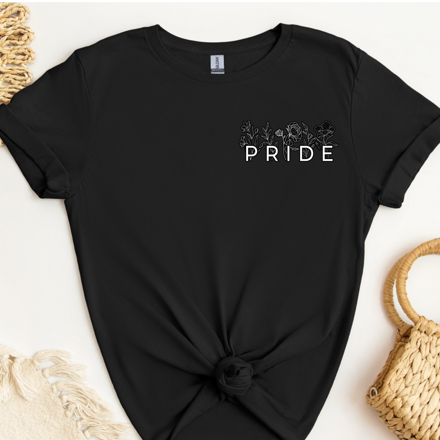 Adult T-Shirt - PRIDE Floral Line Art - Pride Preorder