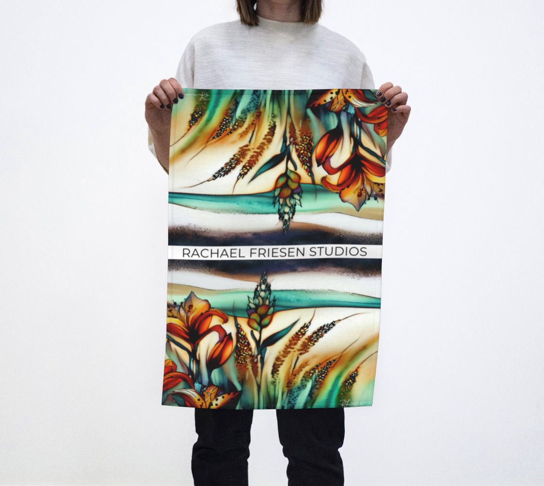 Kitchen Towel/Dish Towel/Tea Towel - 1.5 Lilies and Some Weird Wheat - Doubled Up - MADE TO ORDER