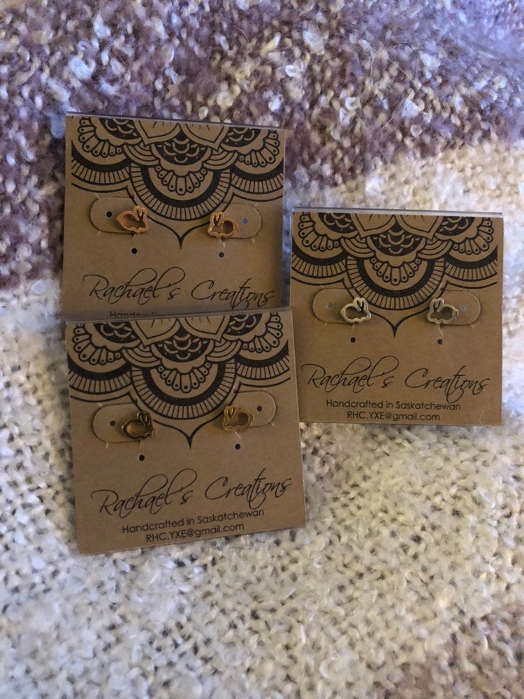 Bunny Stud Earrings - hypoallergenic earrings