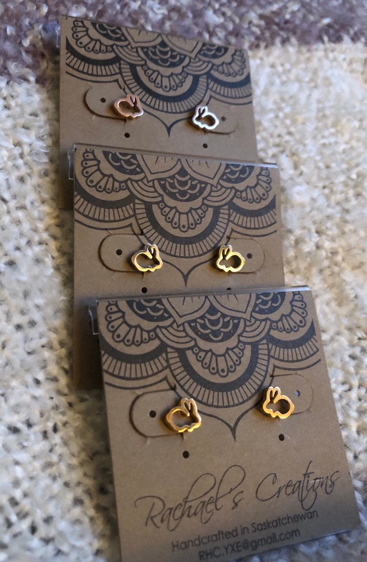 Bunny Stud Earrings - hypoallergenic earrings