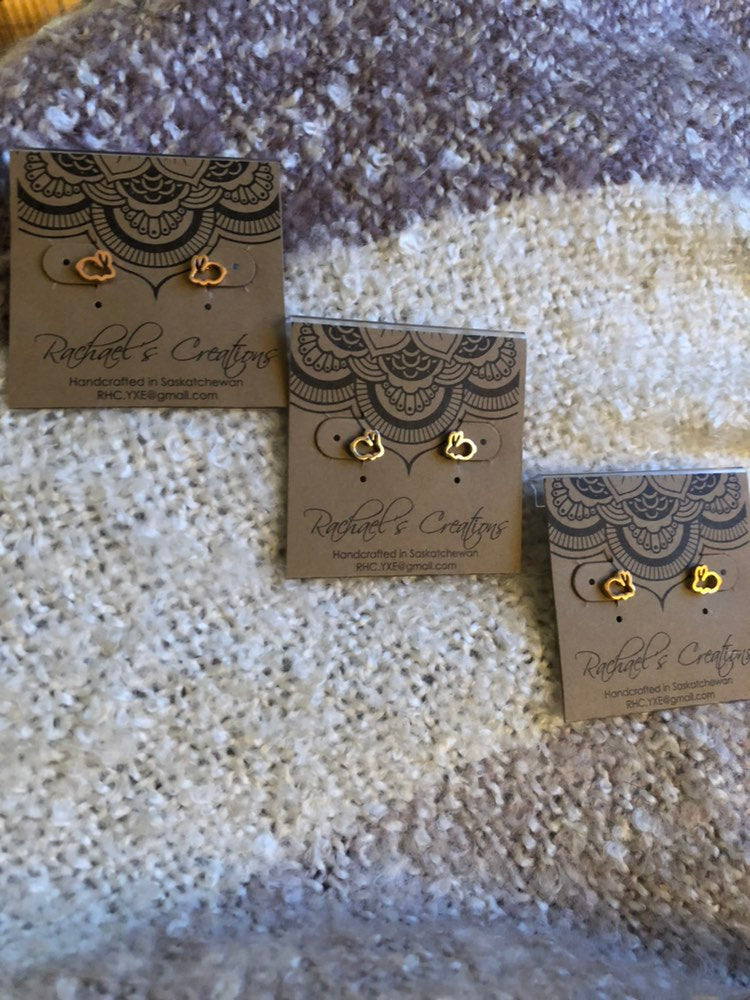 Bunny Stud Earrings - hypoallergenic earrings