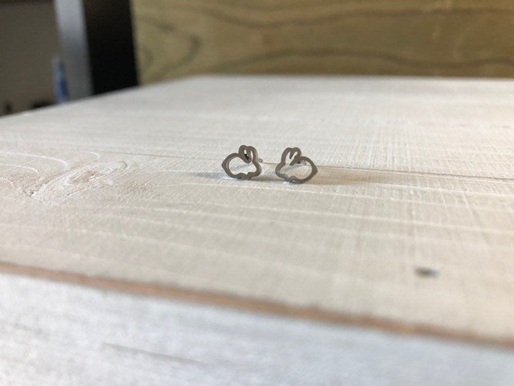 Bunny Stud Earrings - hypoallergenic earrings