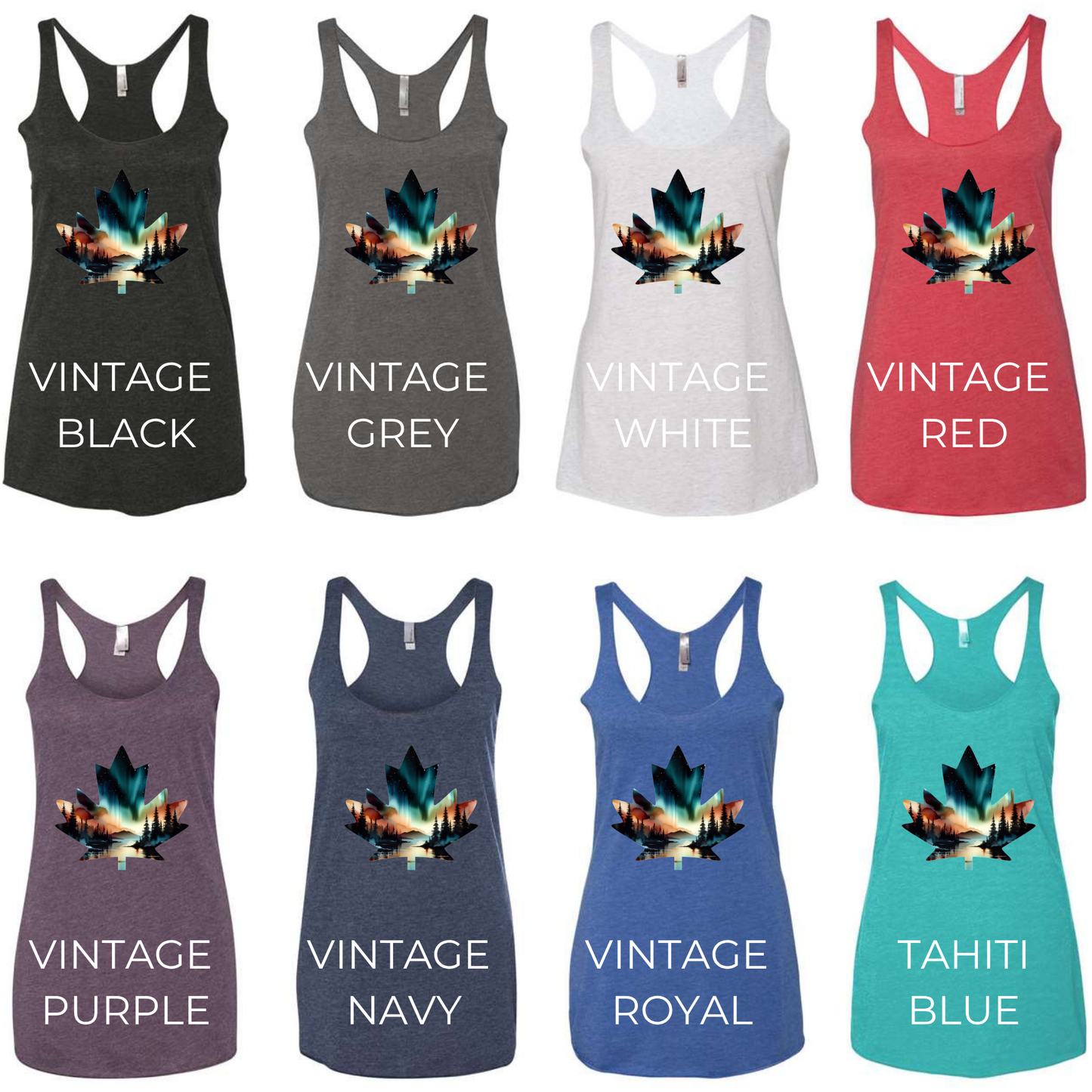 Tank Top - Sienna Glow Northern Lights Maple Leaf - PREORDER