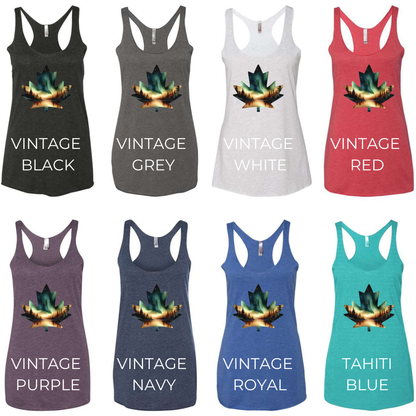 Tank Top - Ember Glow Northern Lights Maple Leaf - PREORDER