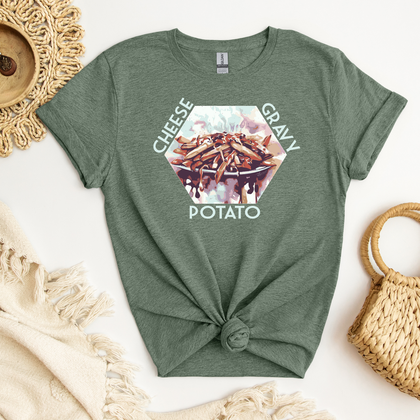 Poutine Love Collection - Adult T-Shirt - CENTER CHEST