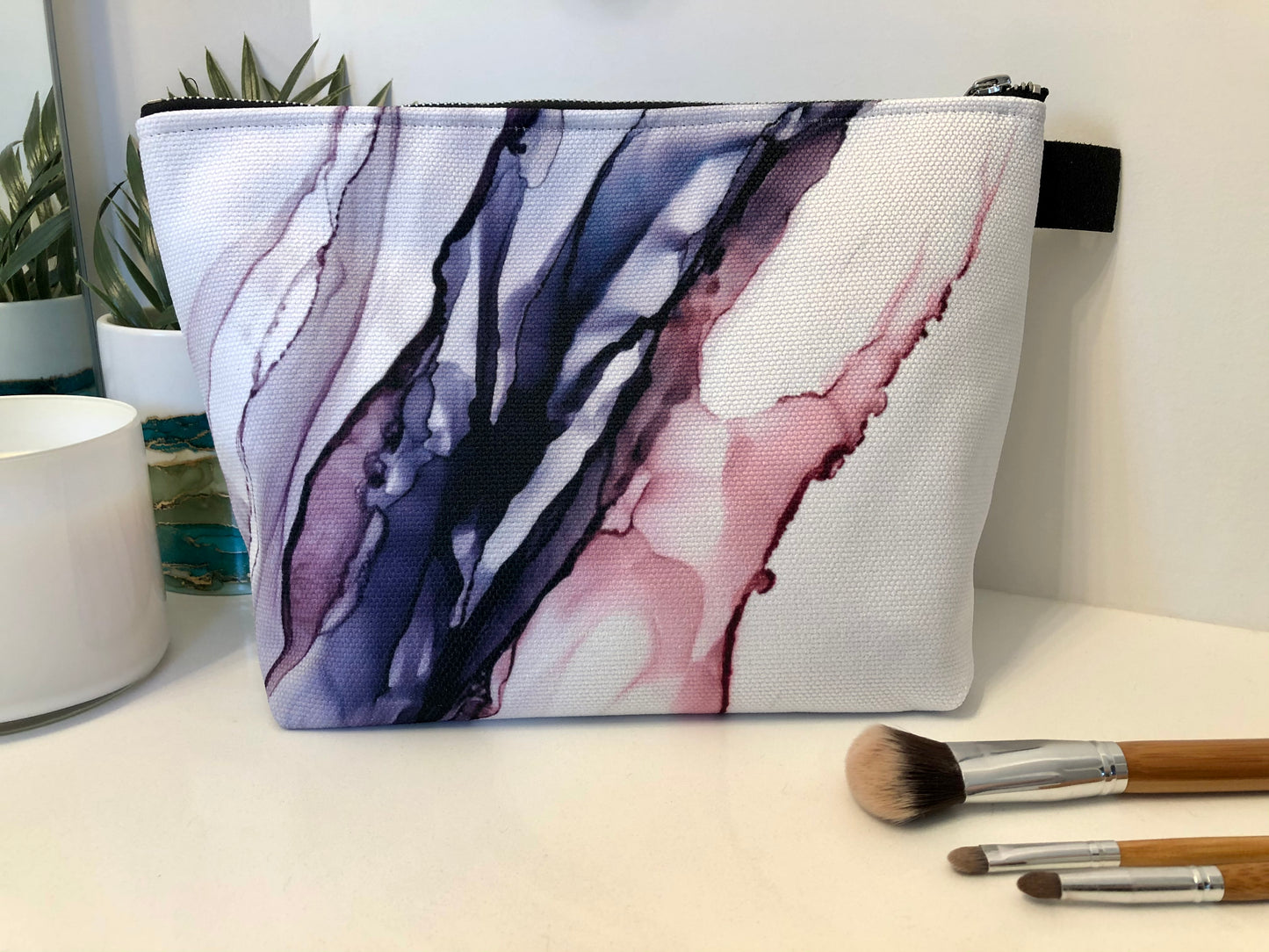 Violet Slate - Beauty Bag - Alcohol Ink Art Print - In Stock