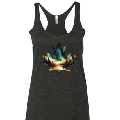 Tank Top - Ember Glow Northern Lights Maple Leaf - PREORDER