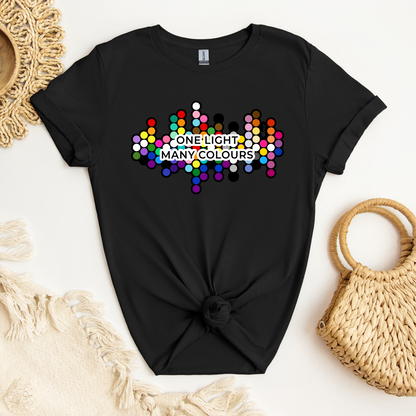 Adult T-Shirt - Dots - One Light, Many Colours - Pride Preorder