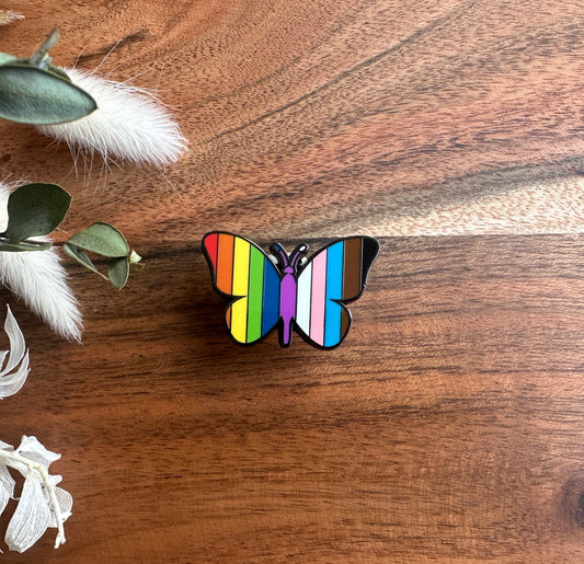 Pride Pin - Pride Flag - Butterfly - Simple