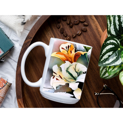 Watercolour Lilies - 15oz Mug - Prairie Love Collection - IN STOCK