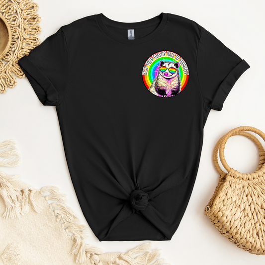 Pride Preorder - Adult T-Shirt - O'Possum McSaussum - Curved Keep Your Trashy Hate to Yourself