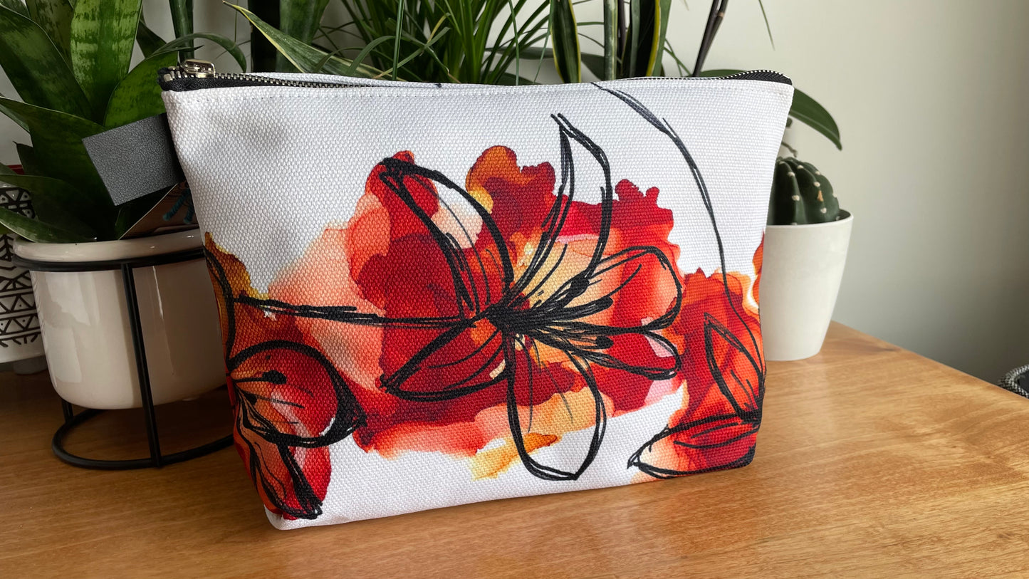 Prairie Lily - Abstract - Beauty Bag - Alcohol Ink Art Print - In Stock