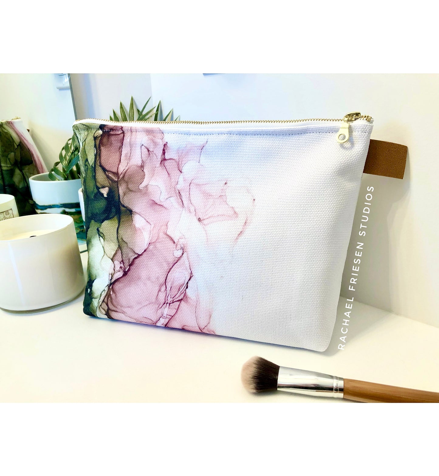 Magnolia - Beauty Bag - Alcohol Ink Art Print - In Stock