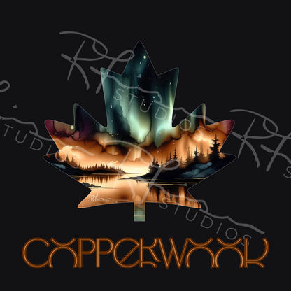 Canada Maple Leaf - "Copperwood" Painting - Apparel