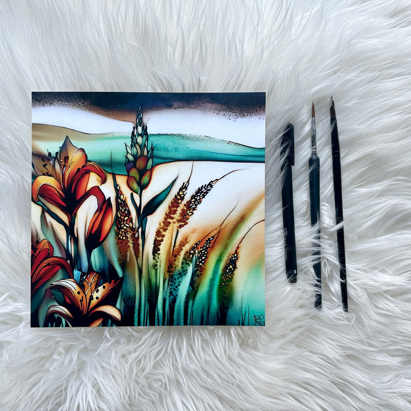 Art Prints - Paper & Canvas Art Print - "1.5 Lilies and Some Weird Wheat"