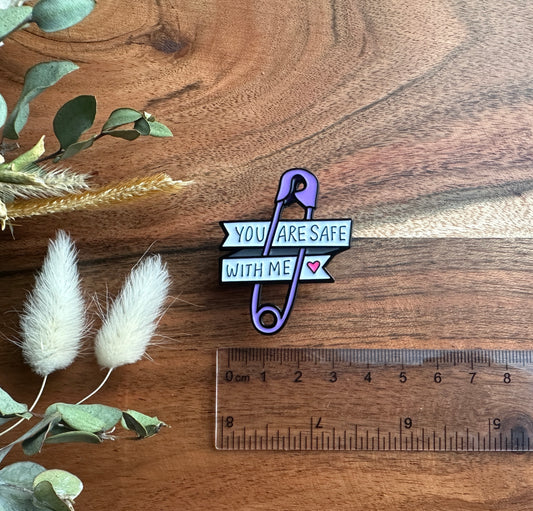 Pride Pin - You Are Safe With Me Safety Pin - PREORDER