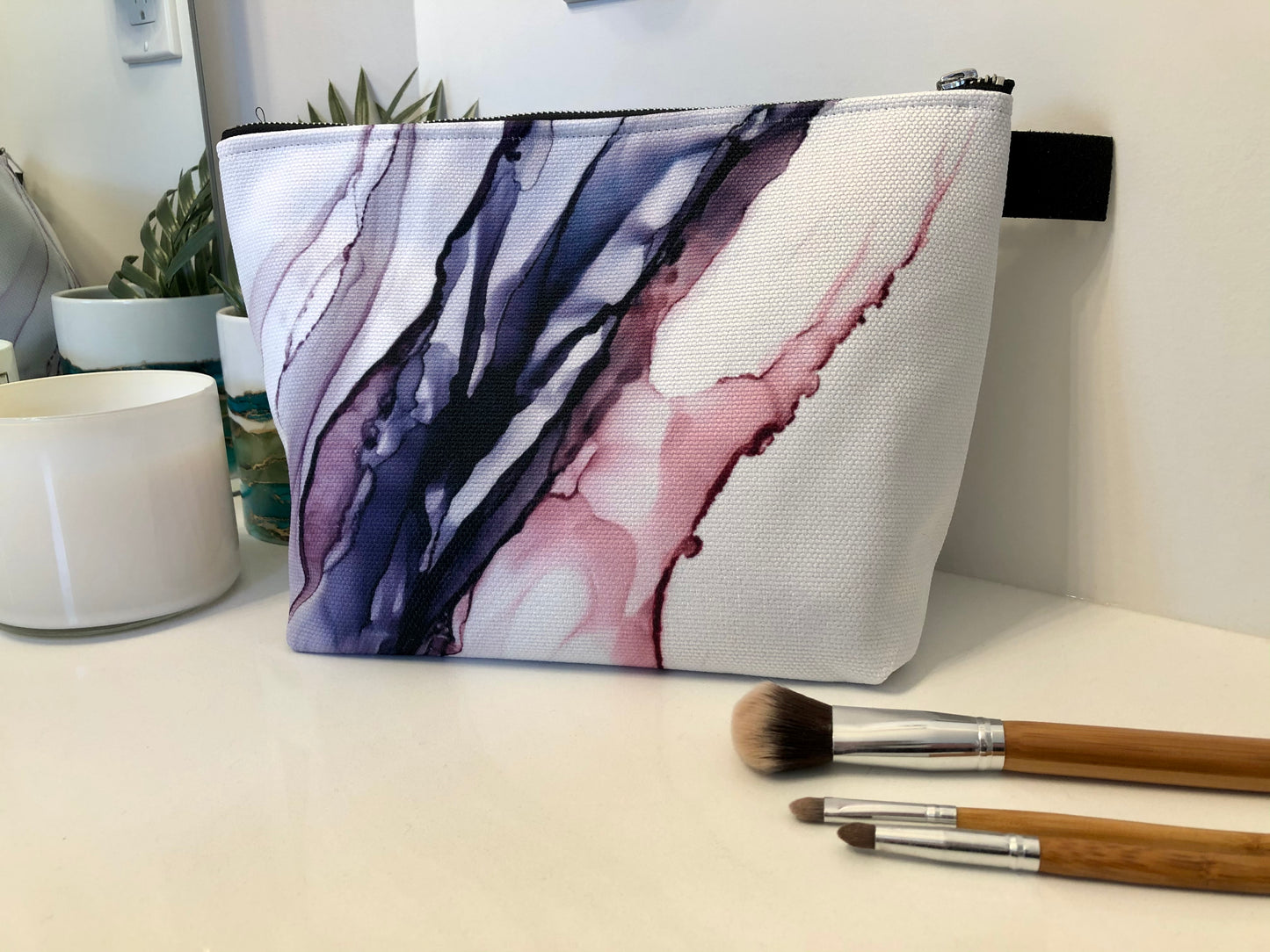 Violet Slate - Beauty Bag - Alcohol Ink Art Print - In Stock