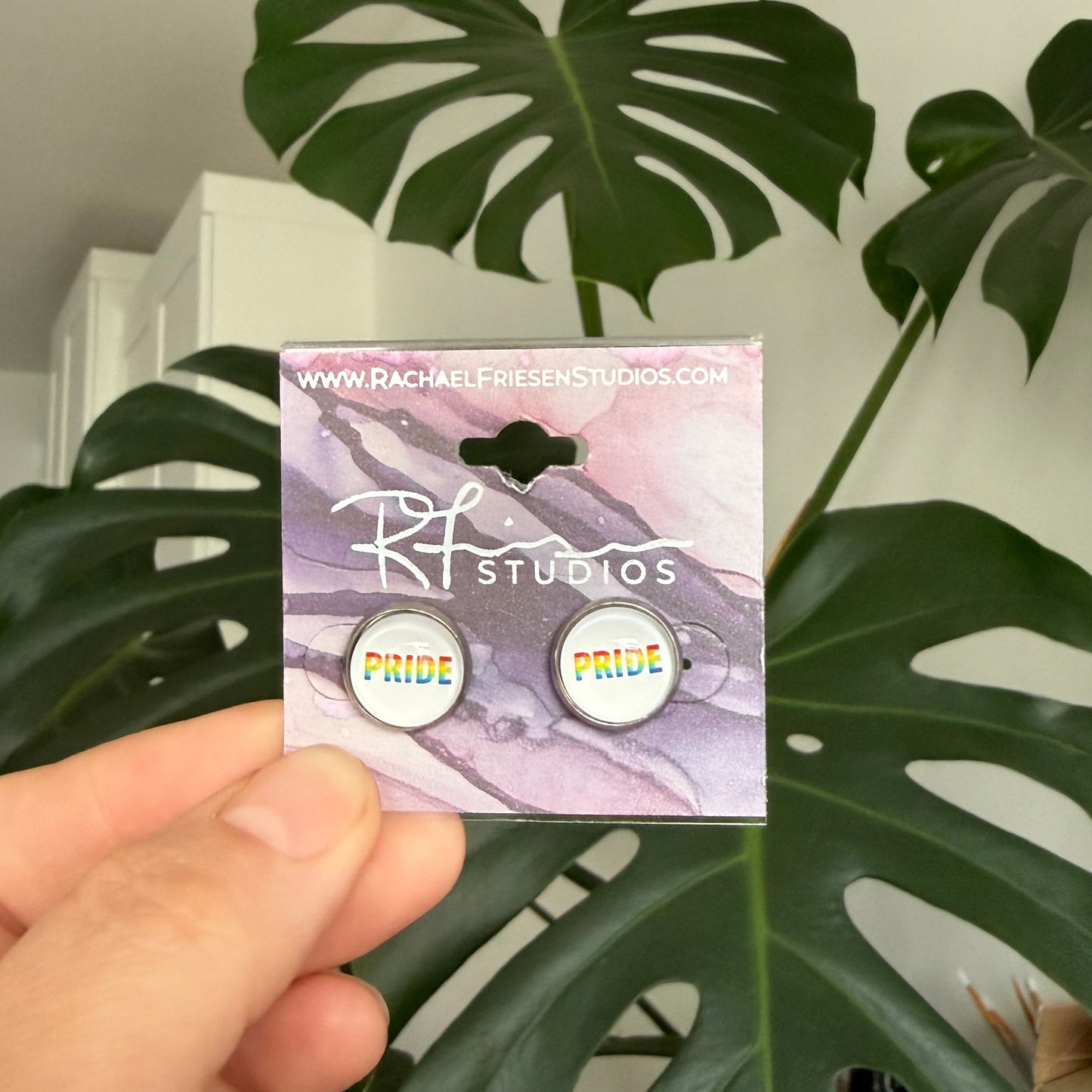 Pride Earrings - PRIDE (Rainbow text)