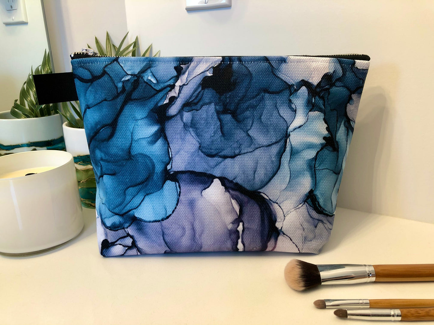 Gardenia - Beauty Bag - Alcohol Ink Art Print - In Stock