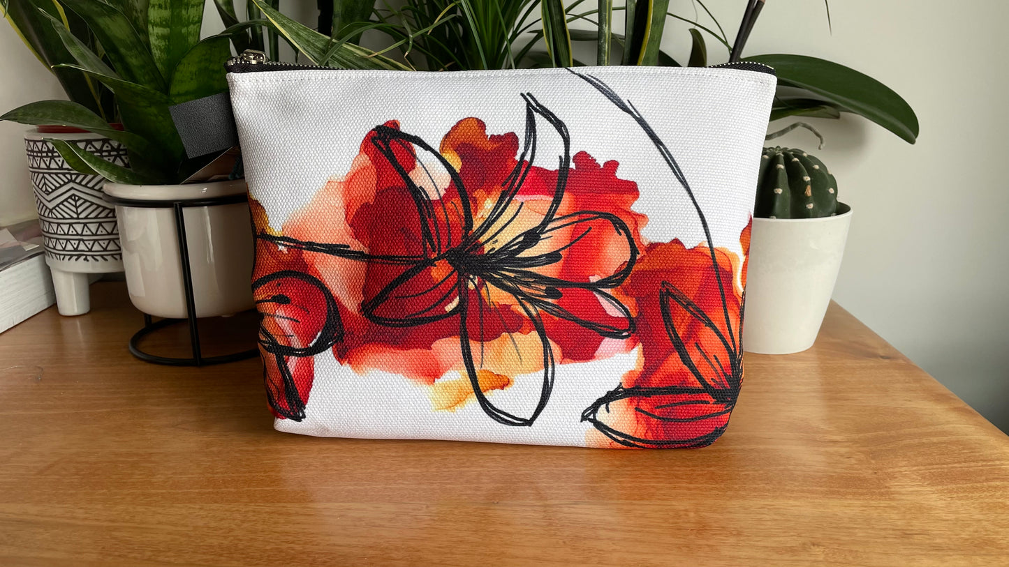 Prairie Lily - Abstract - Beauty Bag - Alcohol Ink Art Print - In Stock