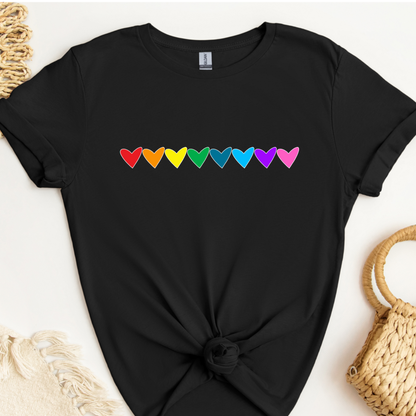 Adult T-Shirt - Bright Hearts - Pride Preorder