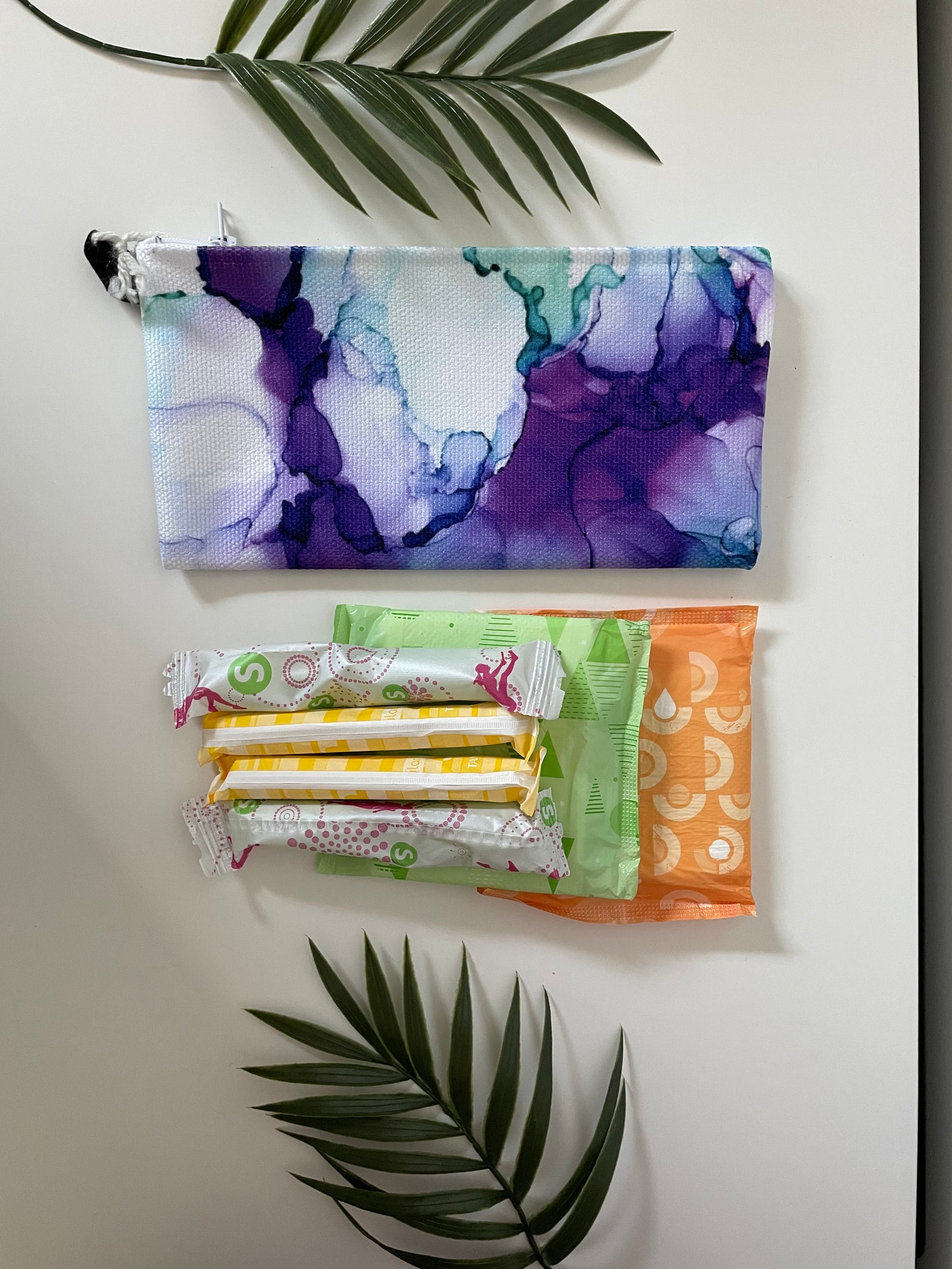 Jasmine - Accessory Bag - Alcohol Ink Art Print - In Stock