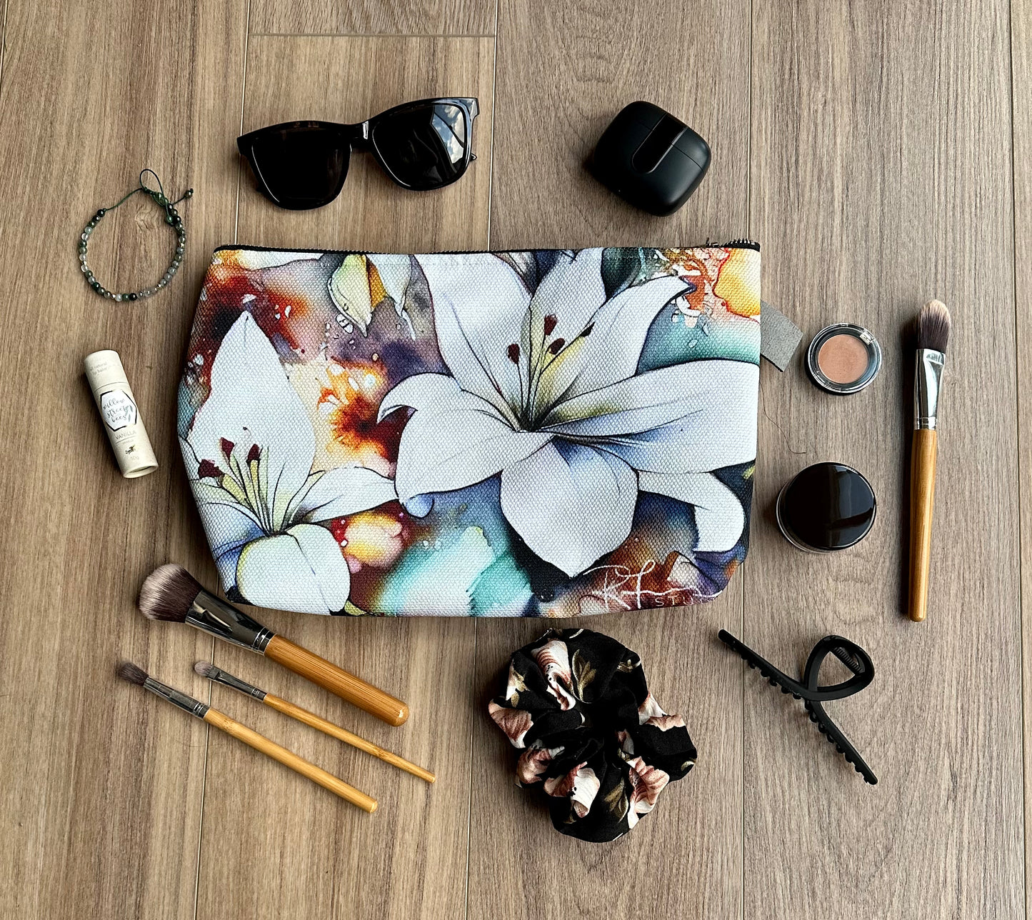 Beauty Bag - 10" and 12" - Think Galaxy - But Lilies