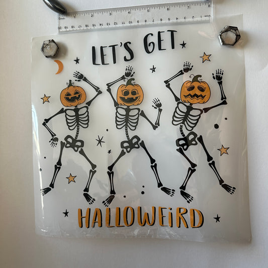 Clearance Transfers - Halloweird - black fill skeletons